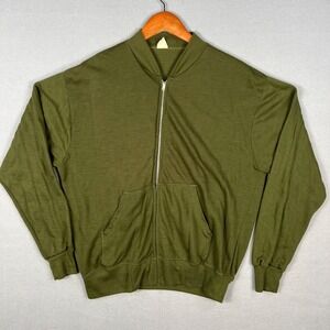 VTG Sportswear Sweater Fits‎ Large Full Zip Olive Green 1970s Acrylic USA